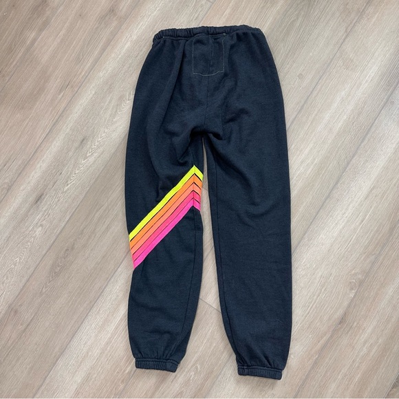 AVIATOR NATION bolt chevron sweatpants jogger in navy neon XS - Picture 5 of 8